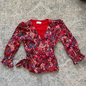 Tanya Taylor silk wrap top